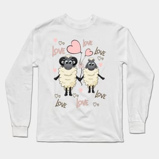 Valentines Sheep - Happy Valentine's day Long Sleeve T-Shirt